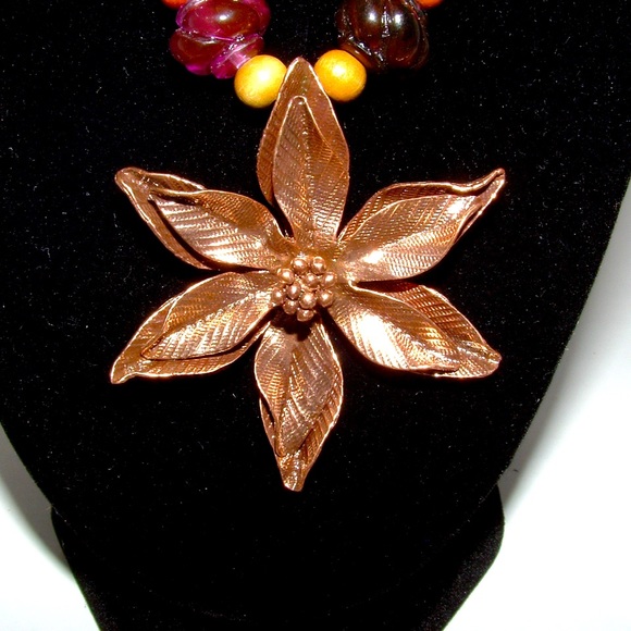 Cookie Lee Blooming Jasmine Necklace with Colored Beads - Picture 2 of 8